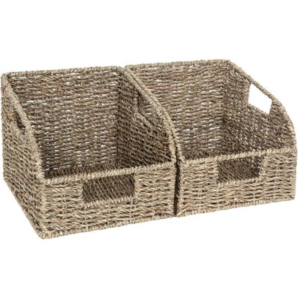 Storage Baskets for Organizing, Wicker Baskets with Built-in Handles, Handwoven